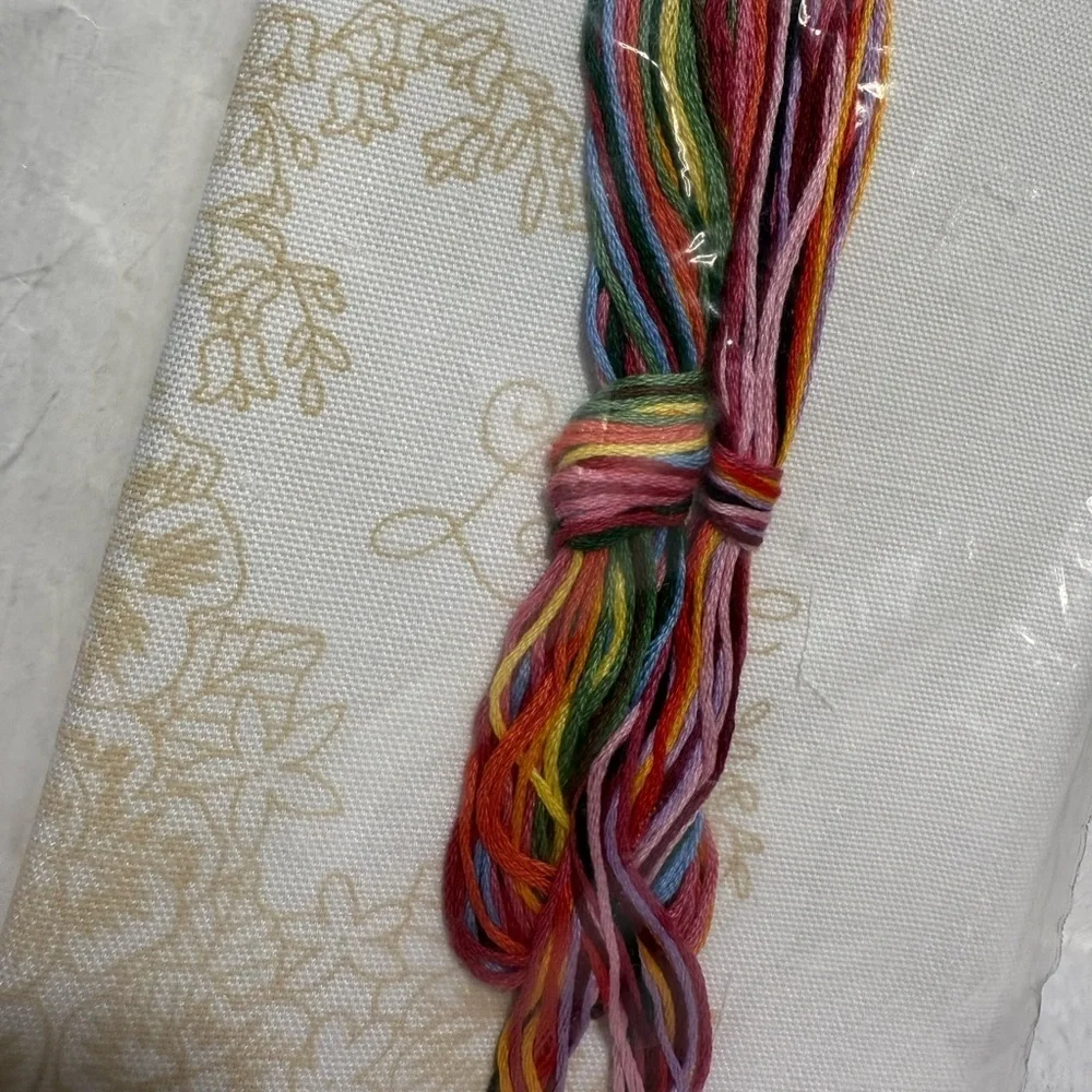 Floral Embroidery Kit with Love Design